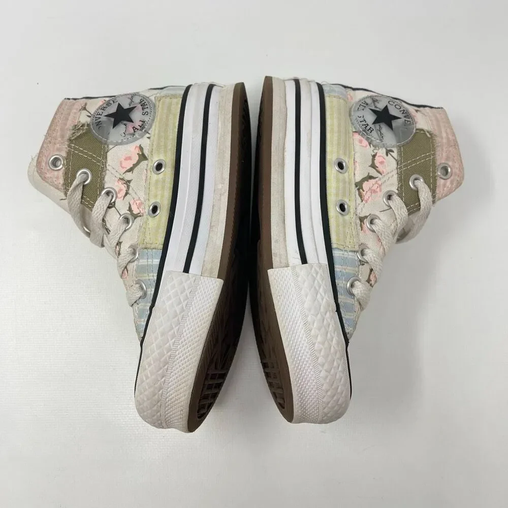 Converse High Top Picnic Patchwork Lace Up Sneaker Shoes Youth Toddler Size 11